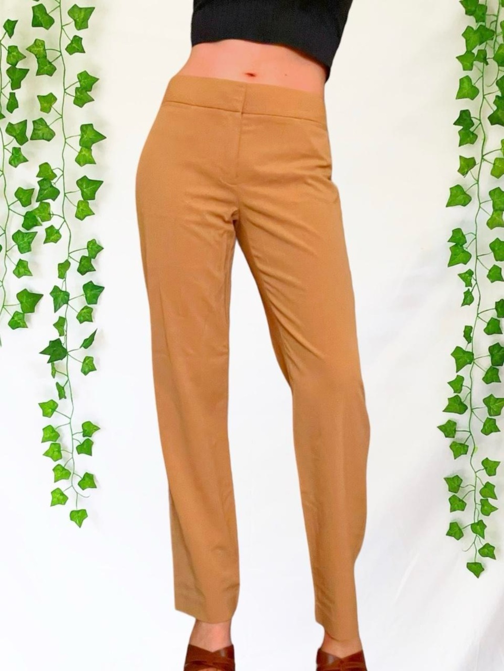 Y2K Mid Rise Straight Leg Women's Dress Pants in Camel Brown